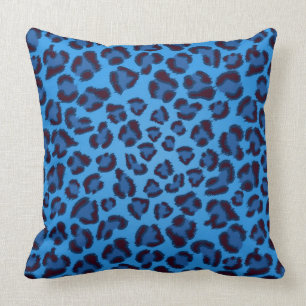 Almofada teste padrão azul da textura do leopardo