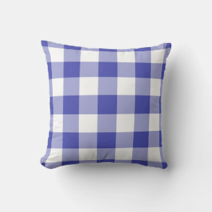 Almofada Teste padrão azul e branco do guingão