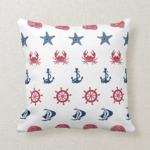 Almofada Teste padrão branco e azul vermelho do símbolo d