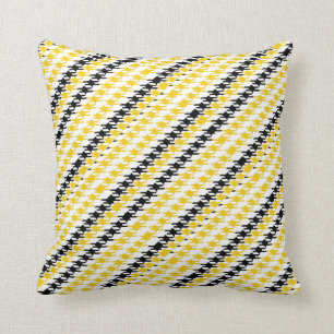Almofada Teste padrão branco preto amarelo brilhante de