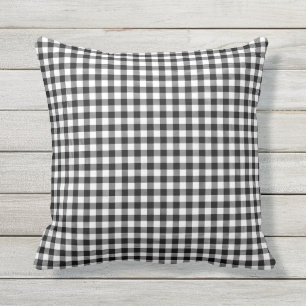 Almofada Teste padrão branco preto do design do guingão d