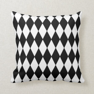 Almofada Teste padrão branco preto do Harlequin