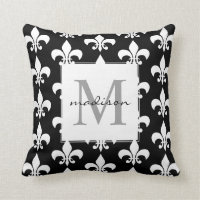 Teste padrão branco preto elegante da flor de lis