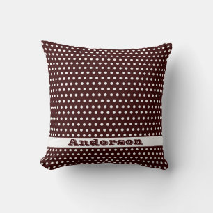 Almofada Teste padrão branco torrado de Polkadot