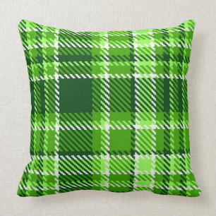 Almofada Teste padrão Checkered da cor verde