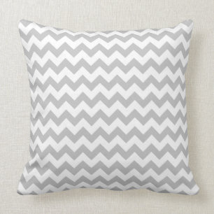 Almofada Teste padrão cinzento e branco de Chevron do