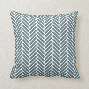 Almofada Teste padrão clássico de Herringbone no cinza az