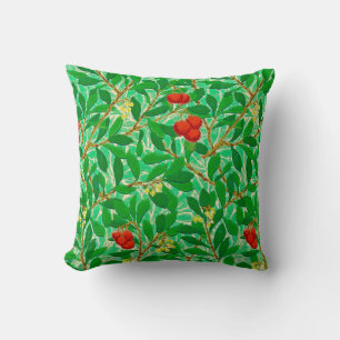 Almofada Teste padrão da árvore de William Morris Lychee,
