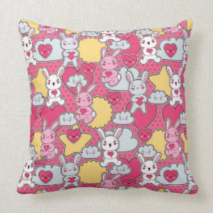Almofada Teste padrão da criança de Kawaii com Doodles
