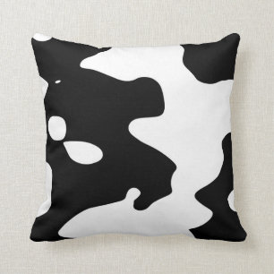 Almofada Teste padrão da vaca preto e branco