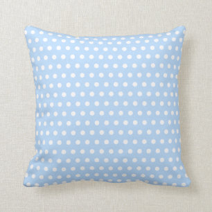 Almofada Teste padrão de bolinhas branco e azul. Manchado