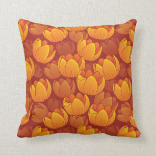 Almofada Teste padrão de flor dourado