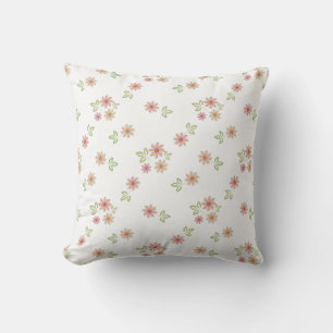Almofada Teste padrão de flor retro