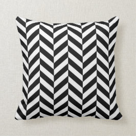 Almofada Teste padrão de Herringbone preto e branco
