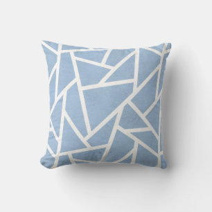 Almofada Teste padrão de mosaico azul pálido e branco