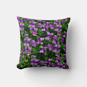 Almofada Teste padrão de mosaico da violeta de madeira de