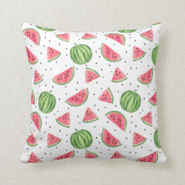 Almofada Teste padrão de néon das melancias da aguarela