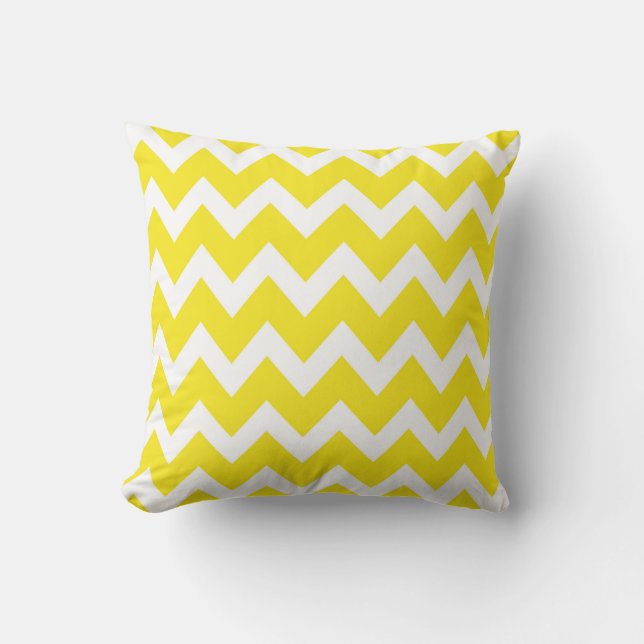 Almofada Teste padrão de ziguezague AMARELO retro (Frente)