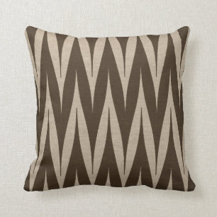 Almofada Teste padrão de ziguezague tribal Brown escuro no