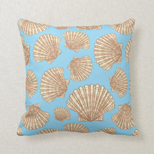 Almofada Teste padrão do Seashell do estilo do vintage