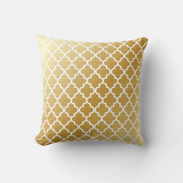 Almofada Teste padrão Dourado metálico brilhante do (Frente)