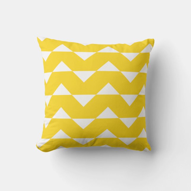 Almofada Teste padrão exterior amarelo de Chevron dos (Frente)
