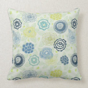 Almofada Teste padrão floral à moda com flores bonitos