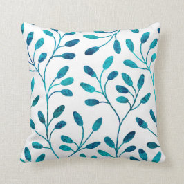 Almofada Teste padrão floral azul da cerceta decorativa do