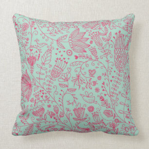 Almofada Teste padrão floral bonito do verão
