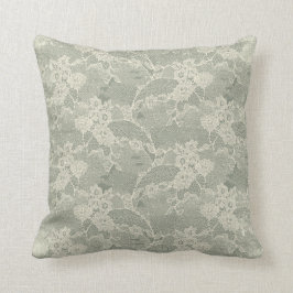 Almofada Teste padrão floral cinzento prudente do laço