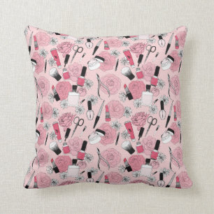 Almofada Teste padrão floral cor-de-rosa dos produtos de