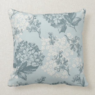 Almofada Teste padrão floral retro com flores do viburnum