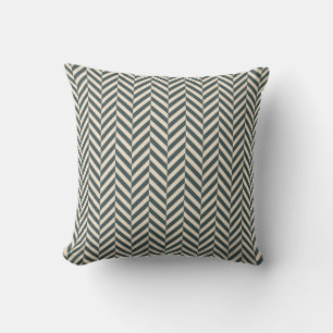 Almofada Teste padrão geométrico de Herringbone esmeralda