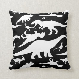 Almofada Teste padrão preto e branco do dinossauro