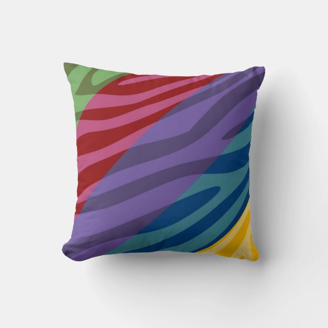 Almofada Teste padrão retro da pele do impressão da zebra (Frente)