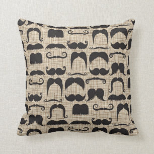 Almofada Teste padrão retro de Stache do Moustache do