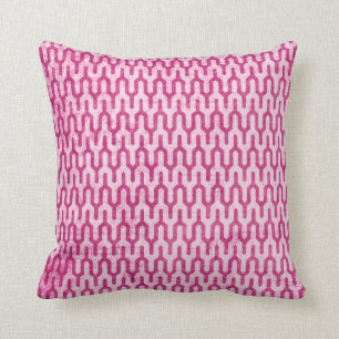 Almofada Teste padrão retro do Weave de Boho nos rosa