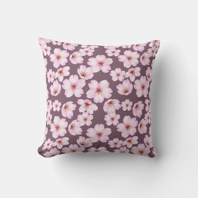 Almofada Teste padrão retro roxo floral (Frente)