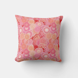 Almofada Teste padrão, rosa, coral, pêssego e creme do