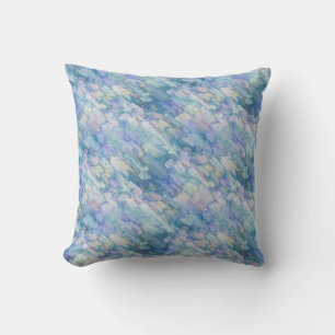 Almofada Teste padrão roxo azul retro do pingo de chuva da