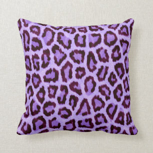 Almofada teste padrão roxo do impressão do leopardo - pun