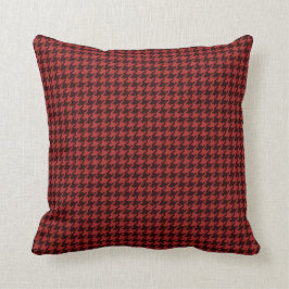 Almofada Teste padrão Textured vermelho & preto geométrico