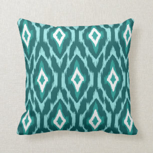 Almofada Teste padrão tribal 1a de Ikat da cerceta branca