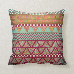 Almofada Teste padrão tribal ambarino das listras de Boho