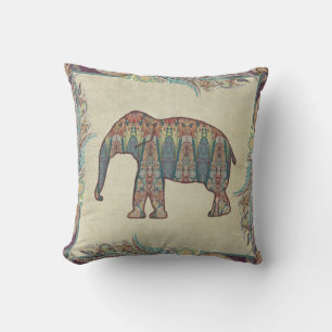 Almofada Teste padrão tribal do elefante de Paisley do