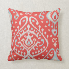 Almofada Teste padrão tribal do ikat feminino vermelho