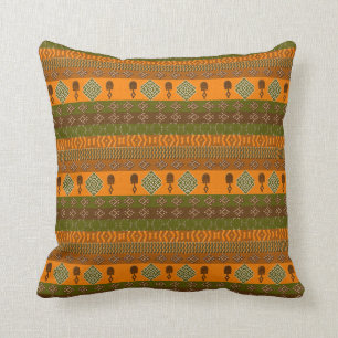 Almofada teste padrão tribal listrado africano étnico