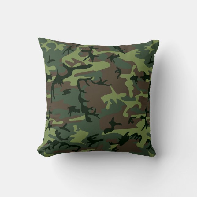 Almofada Teste padrão verde de Camo Brown da camuflagem (Frente)