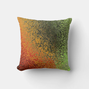 Almofada Teste padrão verde e Dourado vermelho
