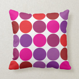 Almofada Teste padrão vermelho roxo cor-de-rosa bonito dos